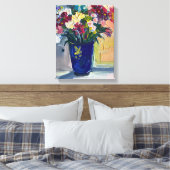 Toile Fleurs dans le vase bleu (Insitu(Chambre))