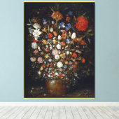 Toile Fleurs dans un bateau en bois par Jan Brueghel le  (Insitu (Plancher de Bois))