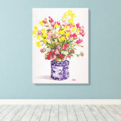 Toile Fleurs dans un bocal chinois (Insitu (Plancher de Bois))