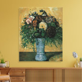 Toile Fleurs dans un Vase Bleu par Paul Cezanne Art Vint (Insitu(Salon))