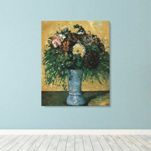 Toile Fleurs dans un Vase Bleu par Paul Cezanne Art Vint (Insitu (Plancher de Bois))