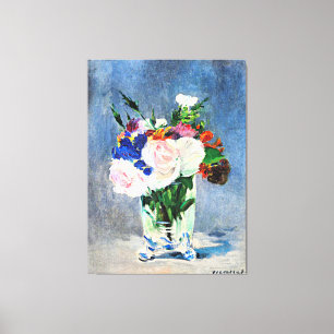 Toile Fleurs dans un vase de cristal d'Edouard Manet,