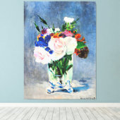 Toile Fleurs dans un vase de cristal d'Edouard Manet, (Insitu (Plancher de Bois))