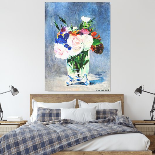 Toile Fleurs dans un vase de cristal d'Edouard Manet, (Insitu(Chambre))