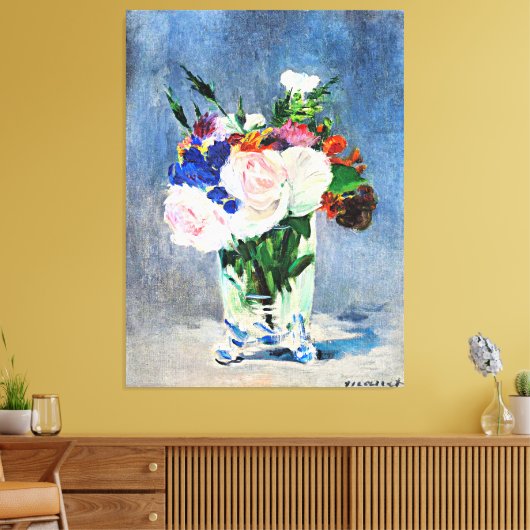 Toile Fleurs dans un vase de cristal d'Edouard Manet, (Insitu(Salon))
