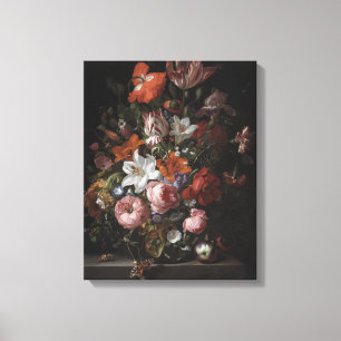 Toile Fleurs dans un vase en verre, 1704