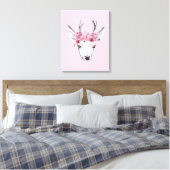 Toile Fleurs d'aquarelle Cerf (Insitu(Chambre))