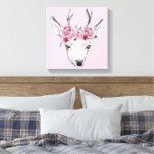 Toile Fleurs d'aquarelle Cerf (Insitu(Chambre))