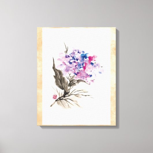 Toile fleurs d'aquarelle classique cool chinoise (Recto)