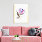 Toile fleurs d'aquarelle classique cool chinoise (Insitu(Salon))