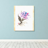 Toile fleurs d'aquarelle classique cool chinoise (Insitu (Plancher de Bois))