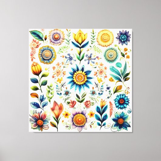 Toile Fleurs d'aquarelle colorée de beauté (Recto)