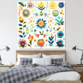 Toile Fleurs d'aquarelle colorée de beauté (Insitu(Chambre))