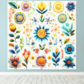 Toile Fleurs d'aquarelle colorée de beauté (Insitu (Plancher de Bois))