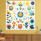Toile Fleurs d'aquarelle colorée de beauté (Insitu(Salon))