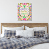 Toile Fleurs d'art populaire de Boho moderne | Béni (Insitu(Chambre))