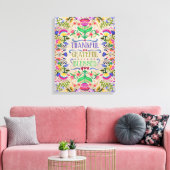 Toile Fleurs d'art populaire de Boho moderne | Béni (Insitu(Salon))