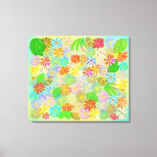 TOILE FLEURS D'ASTER & CONE & COULEUR D'EAU TROPICALE FE (Recto)