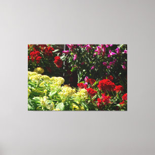 Toile Fleurs d'automne brillantes au marché sur un