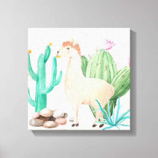 Toile Fleurs de cactus de lama du désert (Recto)