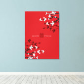 Toile Fleurs de cerisier et double bonheur Mariage chino (Insitu (Plancher de Bois))