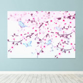 Toile Fleurs de cerisier Fille Canvas (Insitu (Plancher de Bois))