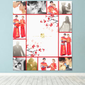 Toile Fleurs de cerisier & Mariage chinois Golden Double (Insitu (Plancher de Bois))