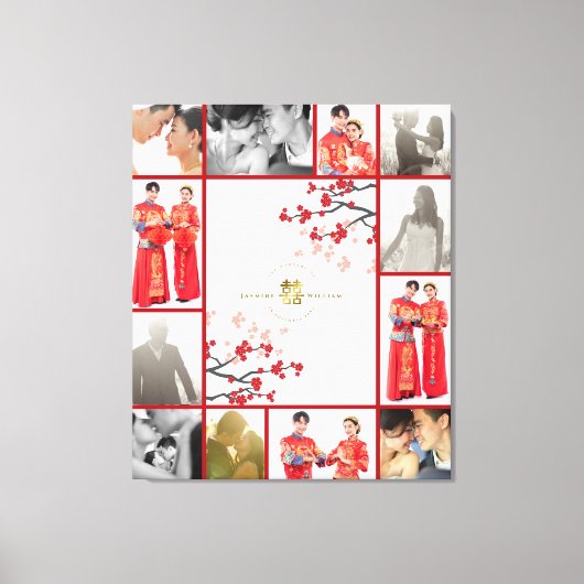 Toile Fleurs de cerisier & Mariage chinois Golden Double (Recto)