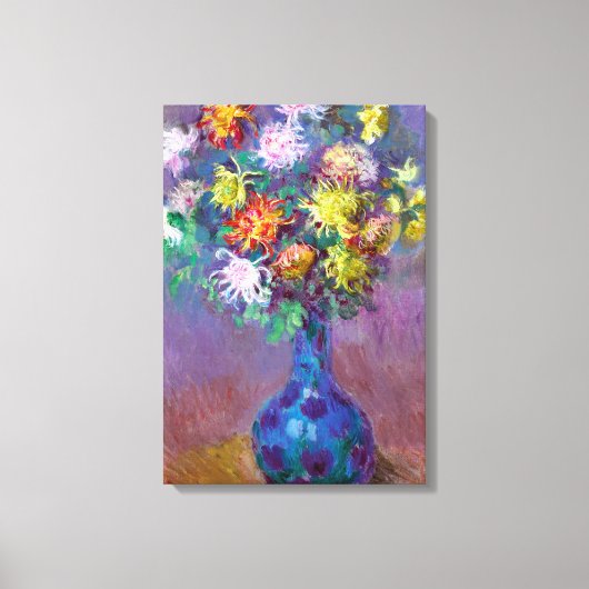 Toile Fleurs de chrysanthème dans un Vase Monet Art (Recto)