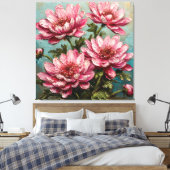 Toile Fleurs de chrysanthème rose vibrant (Insitu(Chambre))