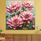 Toile Fleurs de chrysanthème rose vibrant (Insitu(Salon))