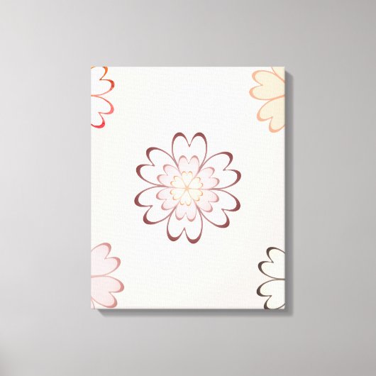 Toile Fleurs de cœur sur beige clair (Recto)