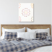 Toile Fleurs de cœur sur beige clair (Insitu(Chambre))