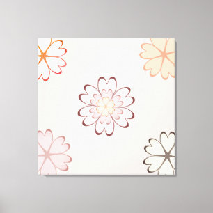 Toile Fleurs de cœur sur beige clair