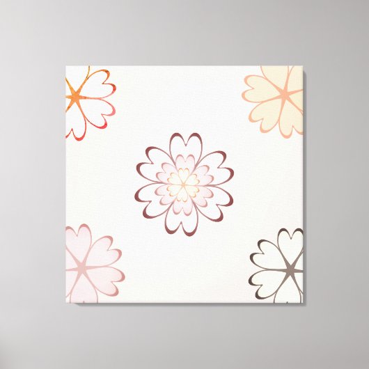 Toile Fleurs de cœur sur beige clair (Recto)