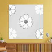 Toile Fleurs de cœur sur gris clair (Insitu(Salon))