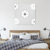 Toile Fleurs de cœur sur gris clair (Insitu(Chambre))