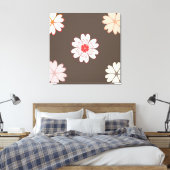 Toile Fleurs de cœur sur marron café (Insitu(Chambre))