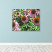 Toile Fleurs de cône d'échinacée en violet et jaune (Insitu (Plancher de Bois))
