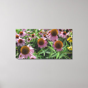 Toile Fleurs de cône d'échinacée en violet et jaune