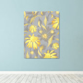 Toile Fleurs de cône gris jaune or moderne (Insitu (Plancher de Bois))