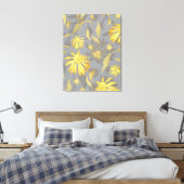 Toile Fleurs de cône gris jaune or moderne (Insitu(Chambre))