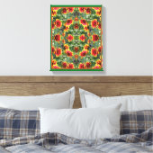 Toile Fleurs De Faisée Rouge Et Jaune Abstraites (Insitu(Chambre))