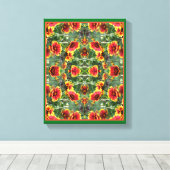 Toile Fleurs De Faisée Rouge Et Jaune Abstraites (Insitu (Plancher de Bois))