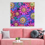 Toile Fleurs de fantaisie colorées abstraites (Insitu(Salon))