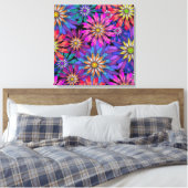 Toile Fleurs de fantaisie colorées abstraites (Insitu(Chambre))