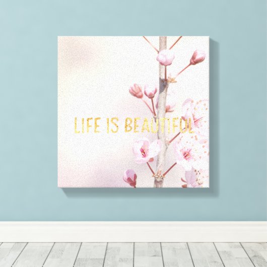 Toile Fleurs de fleurs de cerisier avec un devis (Insitu (Plancher de Bois))