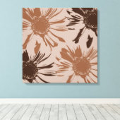 Toile Fleurs de Gerbera Brown Terre (Insitu (Plancher de Bois))