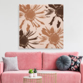 Toile Fleurs de Gerbera Brown Terre (Insitu(Salon))