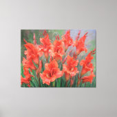 Toile Fleurs de gladiolus rouge Élégant jardin fleuri (Recto)